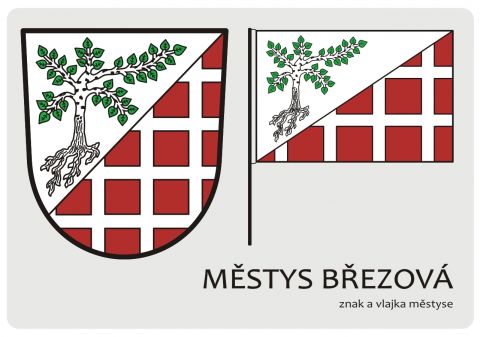 znak a vlajka městyse Březová