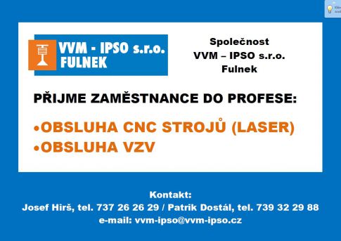 INZERÁT VVM IPSO S.R.O.